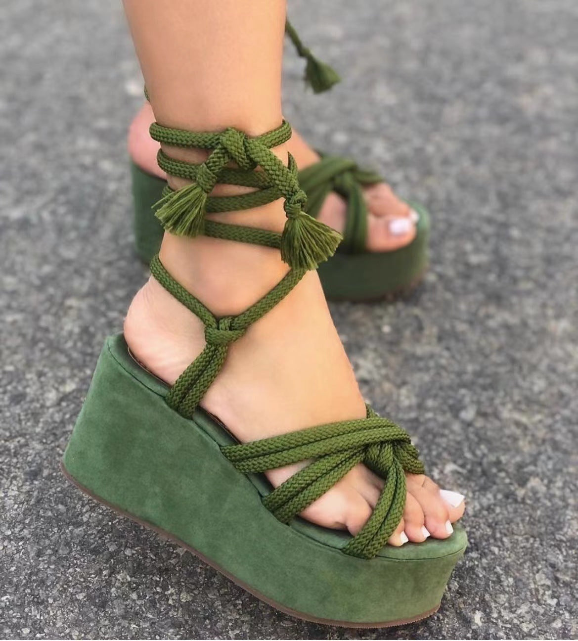 Sandales Compensées Talons Hauts Femme