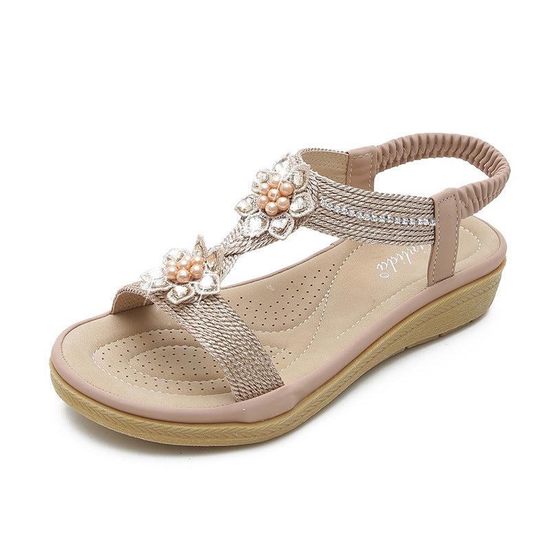 Sandales Bohèmes Fleur & Strass