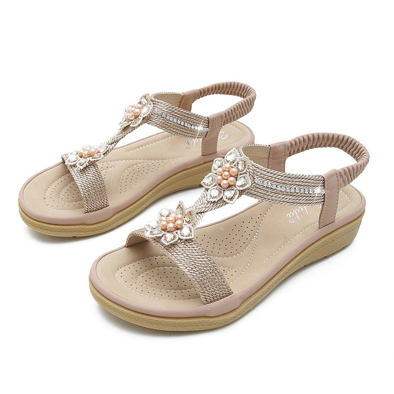 Sandales Bohèmes Fleur & Strass