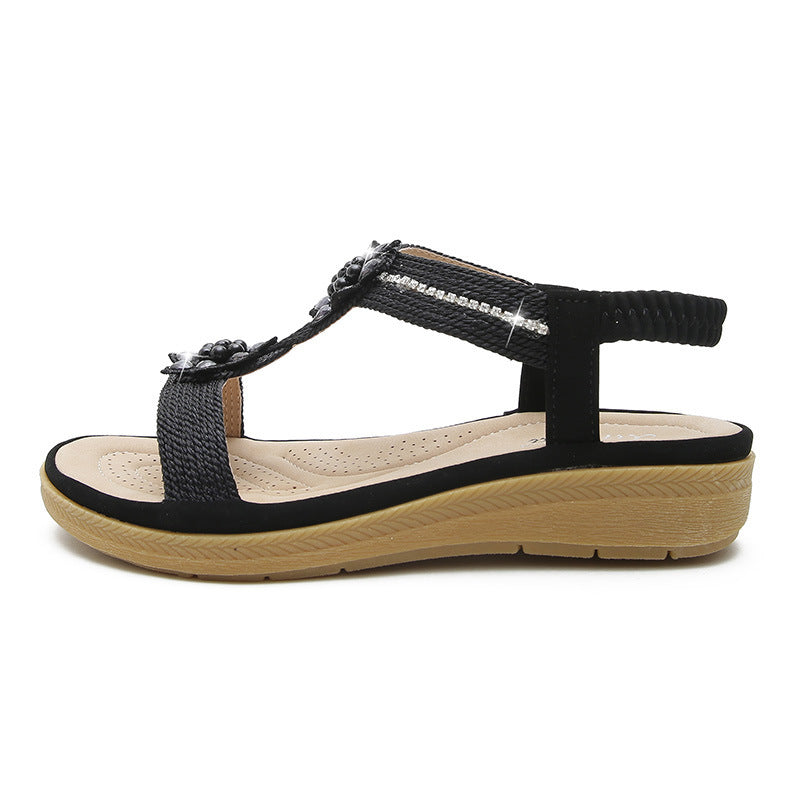 Sandales Bohèmes Fleur & Strass