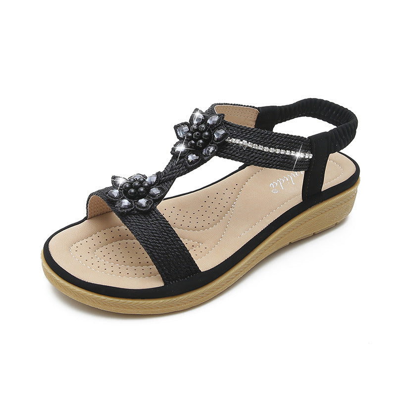 Sandales Bohèmes Fleur & Strass