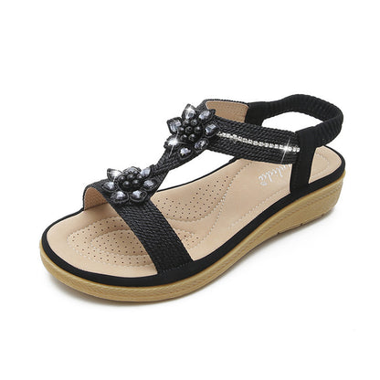 Sandales Bohèmes Fleur & Strass