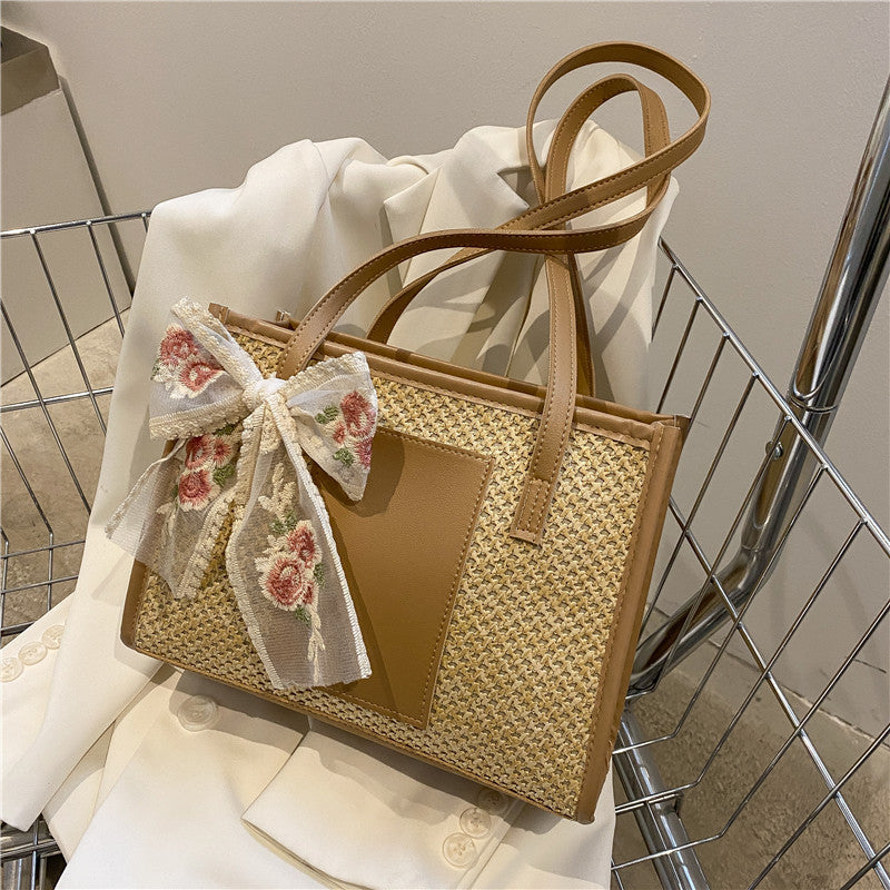 Sac à Épaule Tressé d’Été pour Femme
