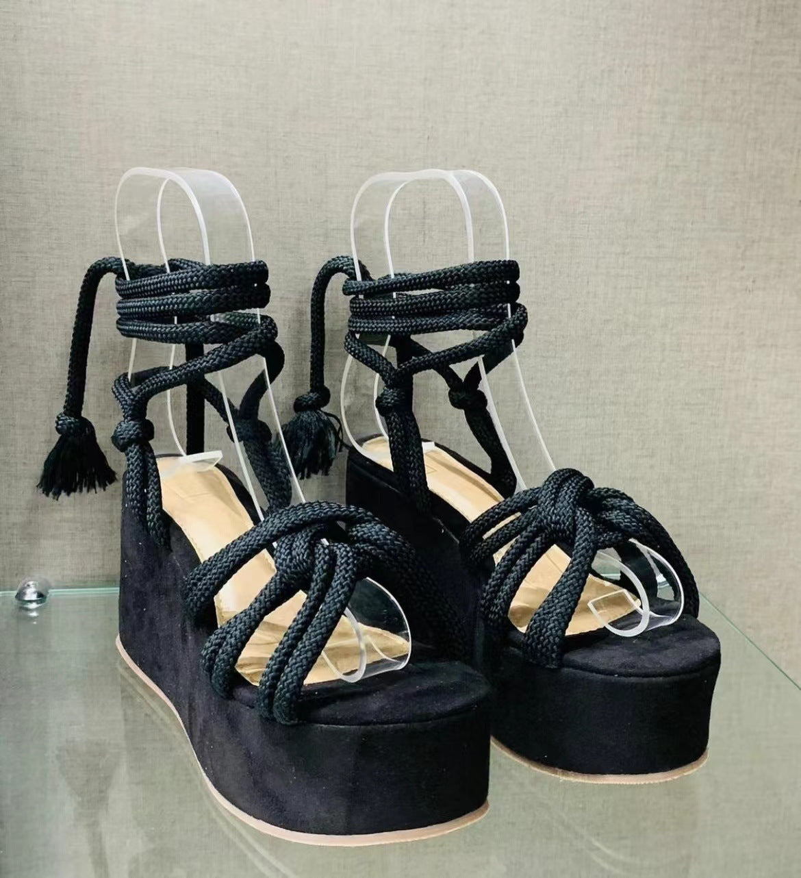 Sandales Compensées Talons Hauts Femme
