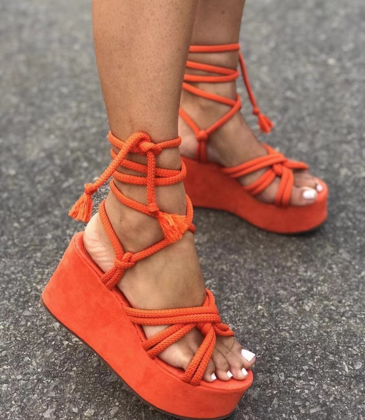 Sandales Compensées Talons Hauts Femme