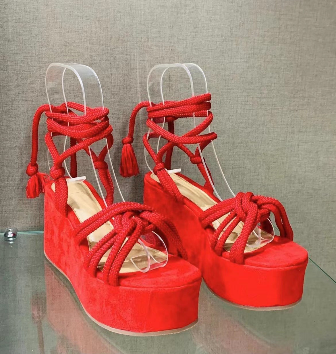 Sandales Compensées Talons Hauts Femme