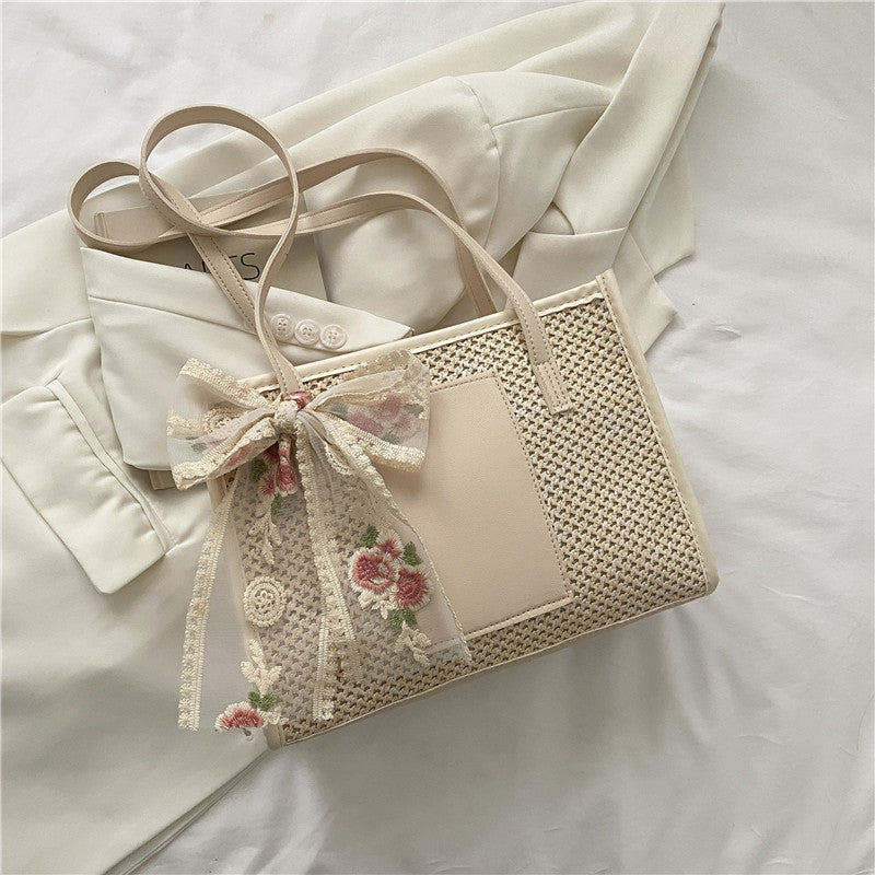 Sac à Épaule Tressé d’Été pour Femme