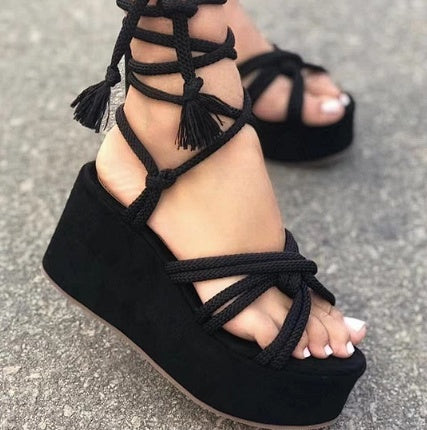 Sandales Compensées Talons Hauts Femme