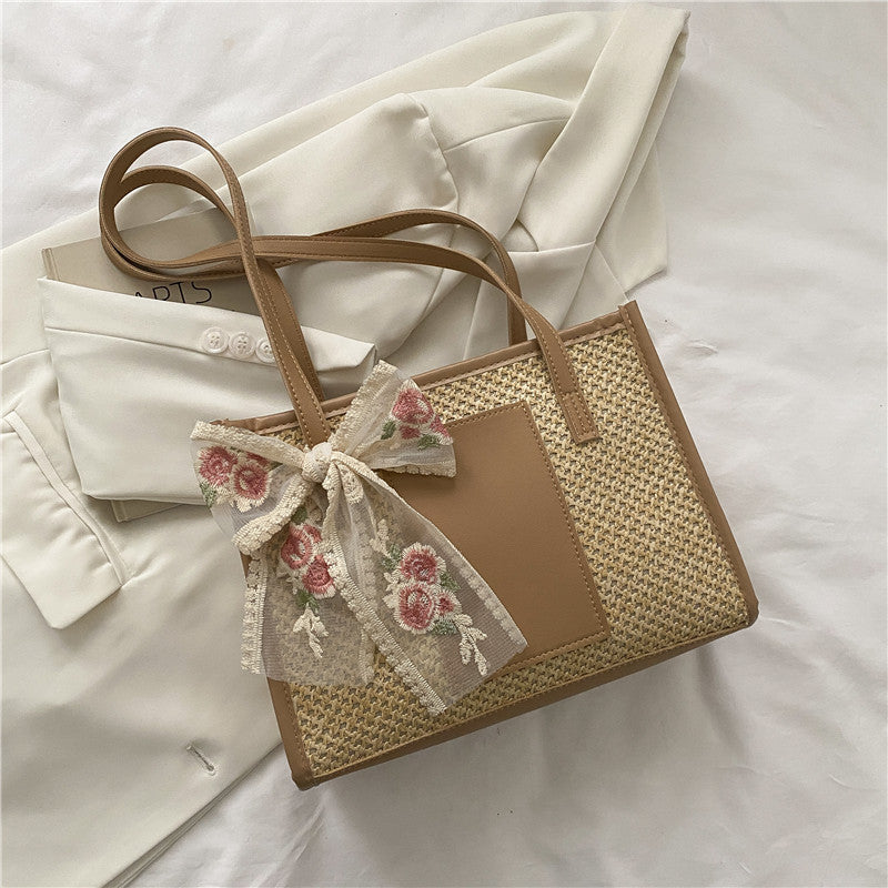 Sac à Épaule Tressé d’Été pour Femme